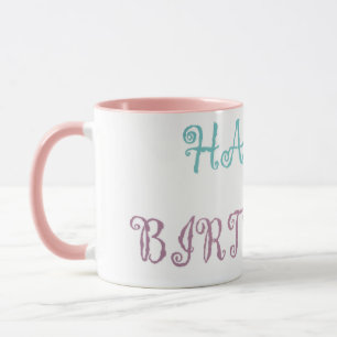 Mug Message d'anniversaire stylo rose