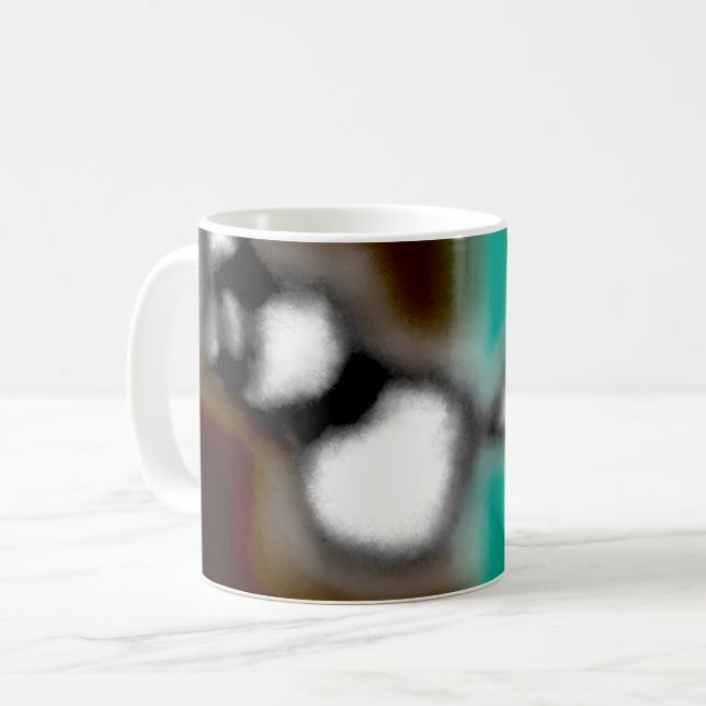 Mug Message dans une bouteille : Brown Abstrait, Turqu (Devant gauche)