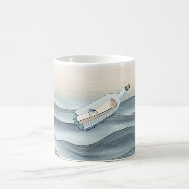 Mug Message dans une bouteille de l'océan bleu (Centre)