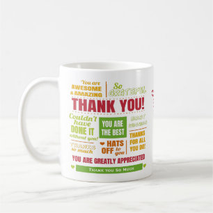 Mug Message d'appréciation du Merci personnalisé