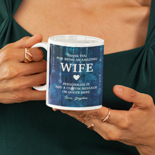 Mug Message de coeur de Merci femme personnalisée