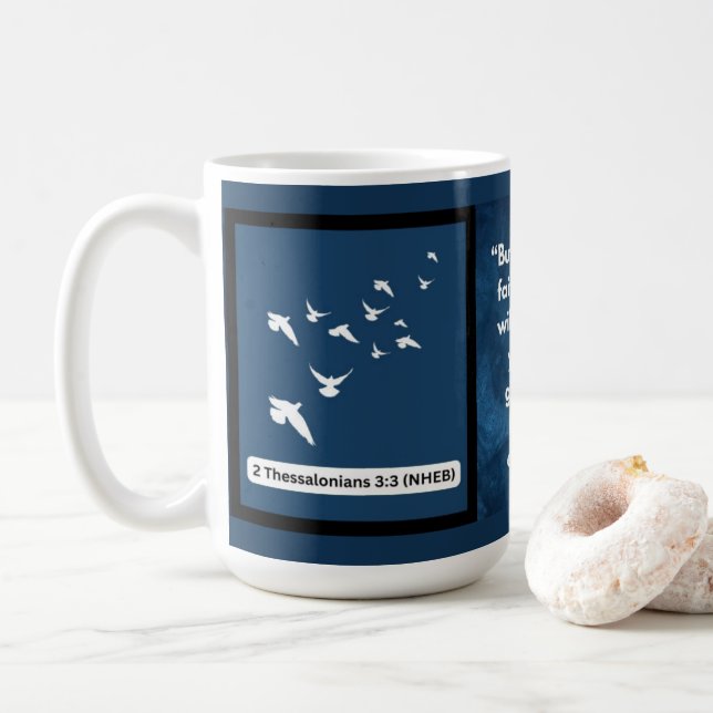 Mug Message de foi - Verse biblique - 2 Thessaloniens  (Avec donut)