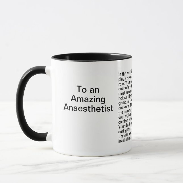 Mug Message de Merci anesthésistes (Gauche)