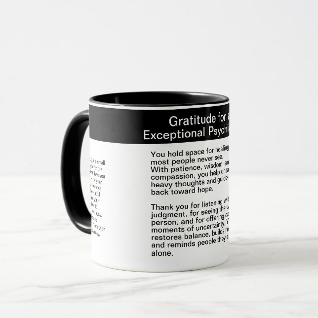 Mug Message de remerciement à un psychiatre (Devant gauche)