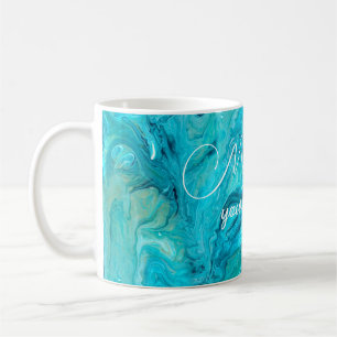 Mug Message d'inspiration de peinture d'art émeraude