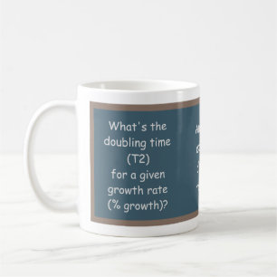 Mug Message et équation "Double Time" sur tableau noir