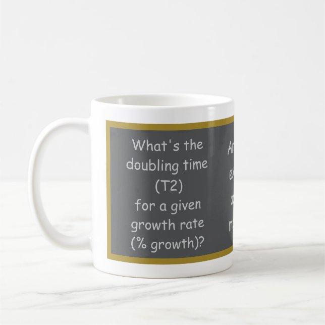 Mug Message et équation du "Temps de doublement" (Gauche)