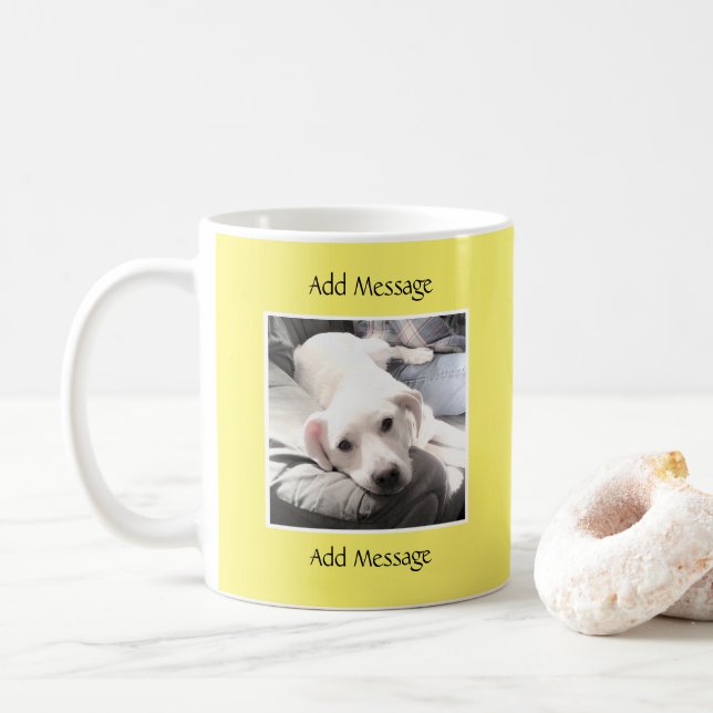 Mug Message jaune clair d'une photo (Avec donut)