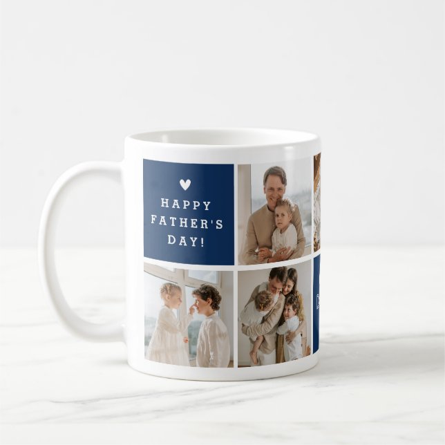 Mug Message 'Meilleur Papa du Monde' Collage personnal (Gauche)