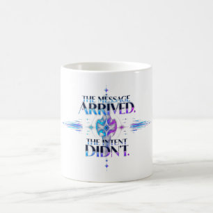 Mug Message Néon & Signification — Futuriste Cyan Viol