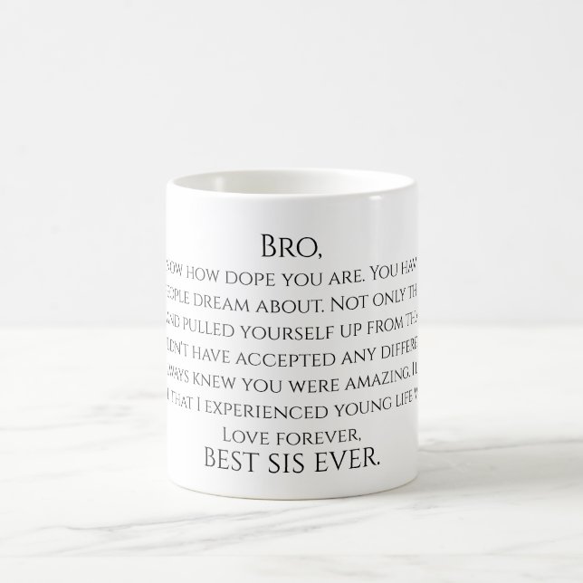 Mug Message personnalisé de sœur à frère (Centre)