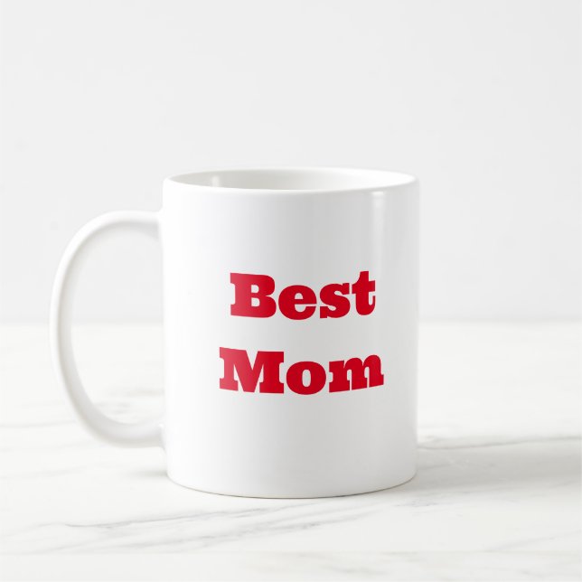 Mug Message personnalisé simple "Meilleure maman" (Gauche)