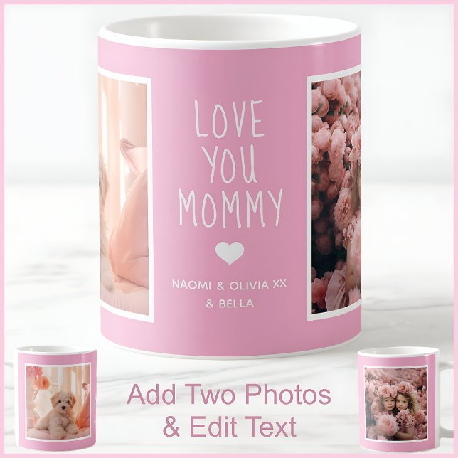 Mug Message photo rose de la fête des mères moderne Pe (Créateur téléchargé)