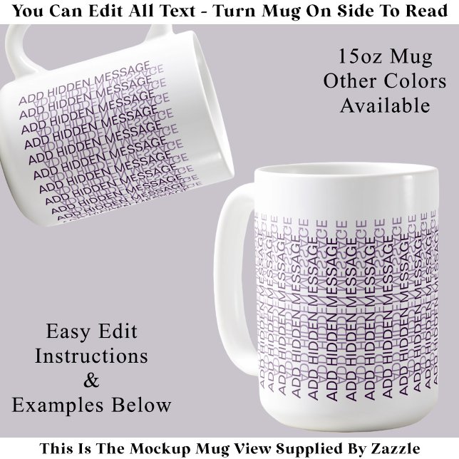Mug Message secret personnalisé en typographie moderne (Créateur téléchargé)