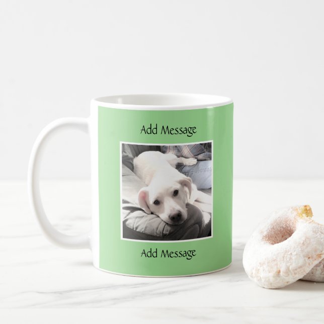Mug Message vert mignon une photo lumière (Avec donut)