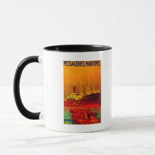 Mug Messageries Maritimes Poster Vintage Europe