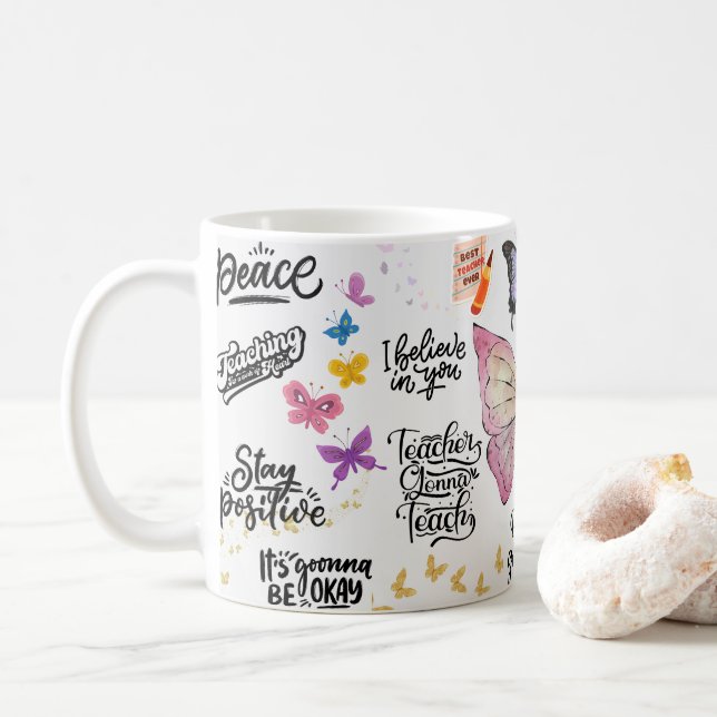 Mug messages et thèmes d'enseignant Prof va enseigner (Avec donut)