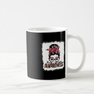 Mug Messy Bun Burgundy Ribbon Cerveau Aneurysme Sensib