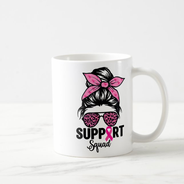 Mug Messy Bun Gles Rose Support Squad Cancer du Sein A (Droite)