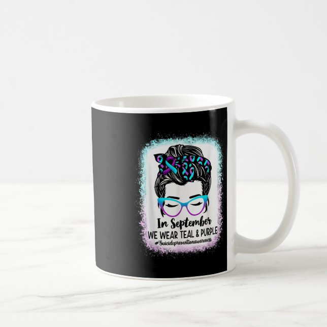 Mug Messy Bun Mois de sensibilisation à la prévention  (Droite)