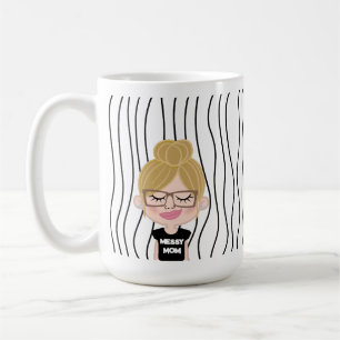 Mug MESSY MOM Visage(s) amusant(s) rayé(s) Fête des