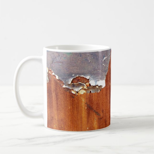 Mug Métal rustique : Texture Vintage en Fer. (Gauche)