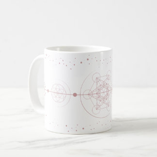 Mug Métatron lune et étoiles rose de géométrie sacrée