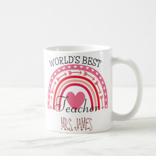 Mug Mete Rainbow World's Meilleur Enseignant Valentine