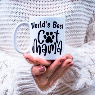 Mug Mete World's Best Cat Mama 1 Empreinte de patte ph