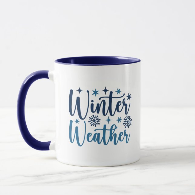 Mug Météo d'hiver - Typographie des Fêtes Neiges (Gauche)