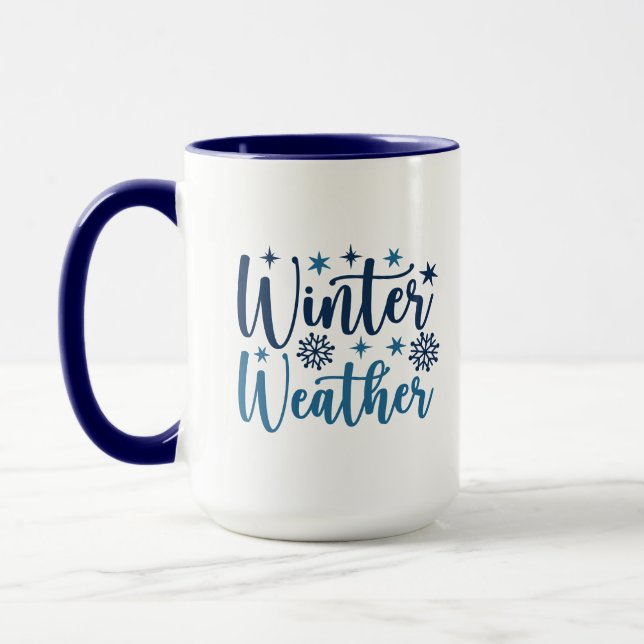 Mug Météo d'hiver - Typographie des Fêtes Neiges (Gauche)