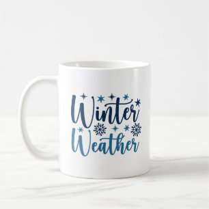 Mug Météo d'hiver - Typographie des Fêtes Neiges