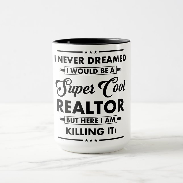 Mug Métier/Profession drôle Super Realtor Cool (Centre)