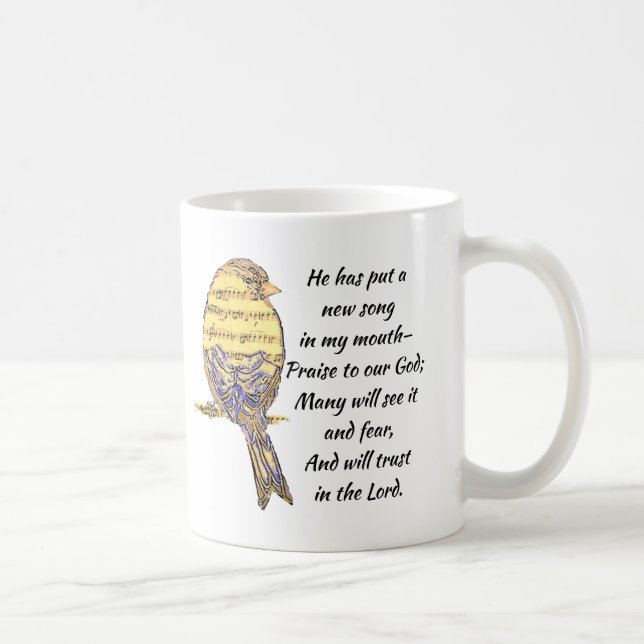 Mug Mettez une chanson dans mon coeur Bible Écriture O (Droite)