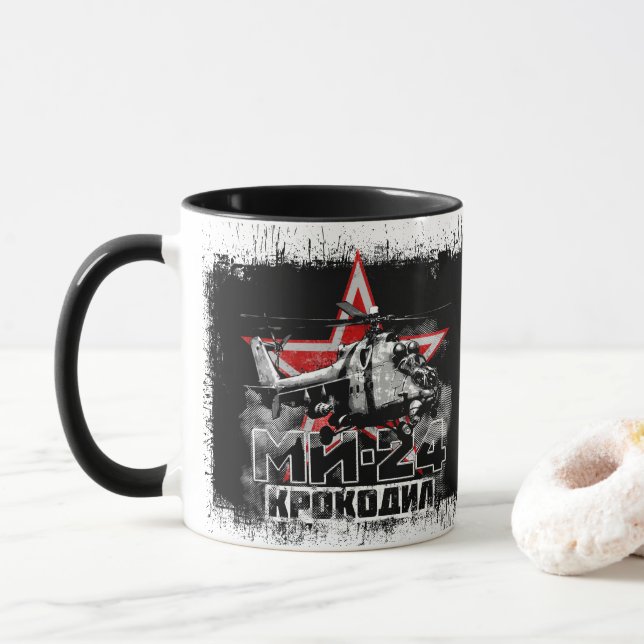 Mug Mi-24 gros hélicoptère soviétique (Avec donut)