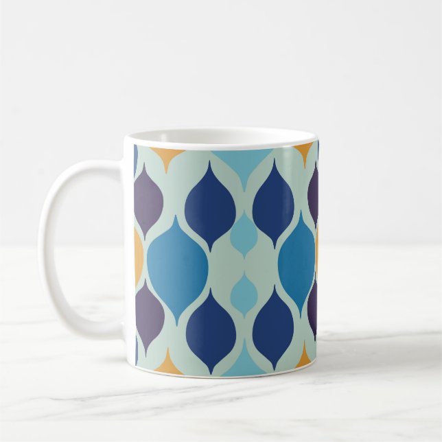 Mug Mi-siècle 1960 Géométrique Bleu (Gauche)
