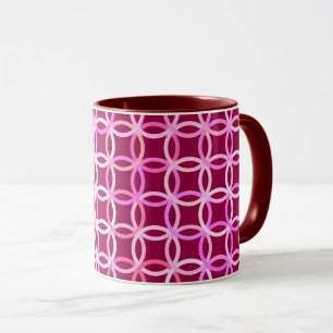 Mug Mi-siècle Cercles modernes, prune et orchidée rose
