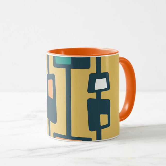 Mug Mi-Siècle Funky Blocks Jaune (Devant droit)