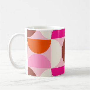 Mug Mi-siècle Moderne Abstrait Motif rose orange