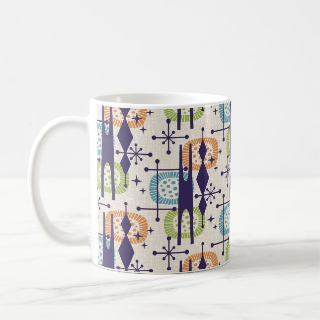 Mug Mi-siècle moderne âge atomique Motif Abstrait (Gauche)