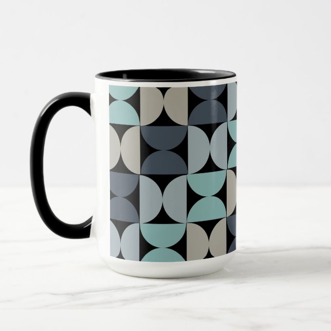 Mug Mi-siècle moderne bleu vert et gris (Gauche)