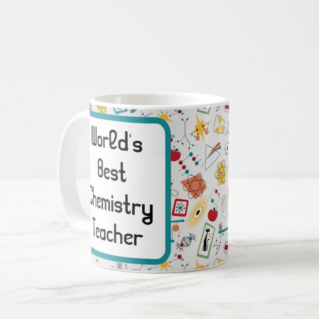 Mug Mi-siècle moderne de l'âge atomique STEM Physique  (Devant gauche)