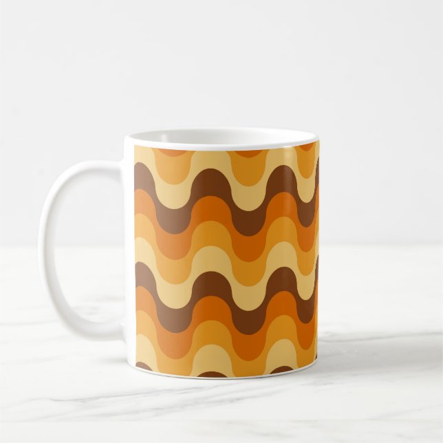 Mug Mi-siècle Moderne des années 1970 Wavy Stripe Moti (Gauche)
