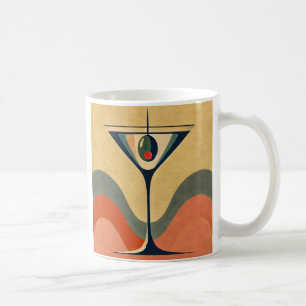 Mug Mi-siècle Moderne "vague de martini à l'olive pime