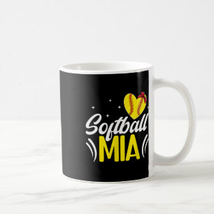 Mug Mia softball Cœur Grand-mère Mia d'un joueur de so