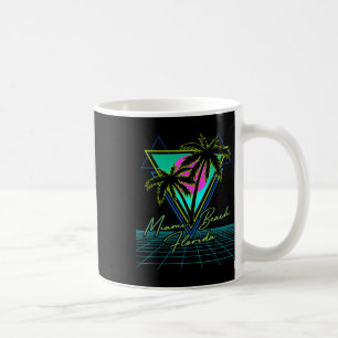 Mug Miami Beach Floride Voyage Retro 80s Vaporwave Gri