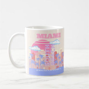 Mug Miami Beach, Miami Travel Art, Preppy Room, Pastel
