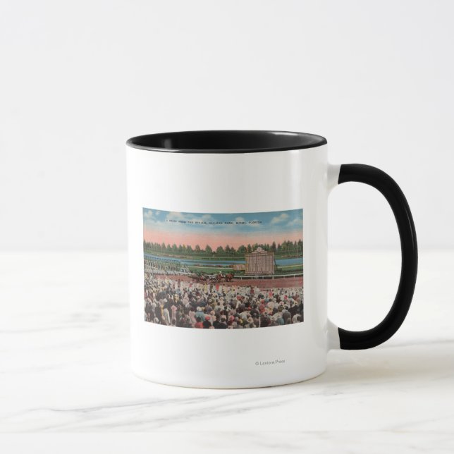 Mug Miami, FL - Vue sur le parc Hialeah avec le cheval (Droite)