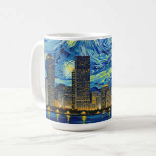 Mug Miami Golden Shore Soccer Élégant et Huile Beaux-A