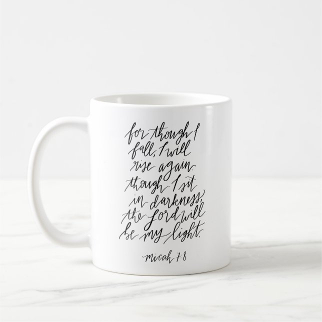 Mug Micah 7:8 Bible Verse (Gauche)